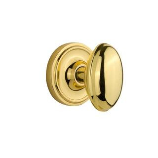 Classic Rosette Double Dummy Homestead Door Knob in Unlacquered Brass | The Home Depot