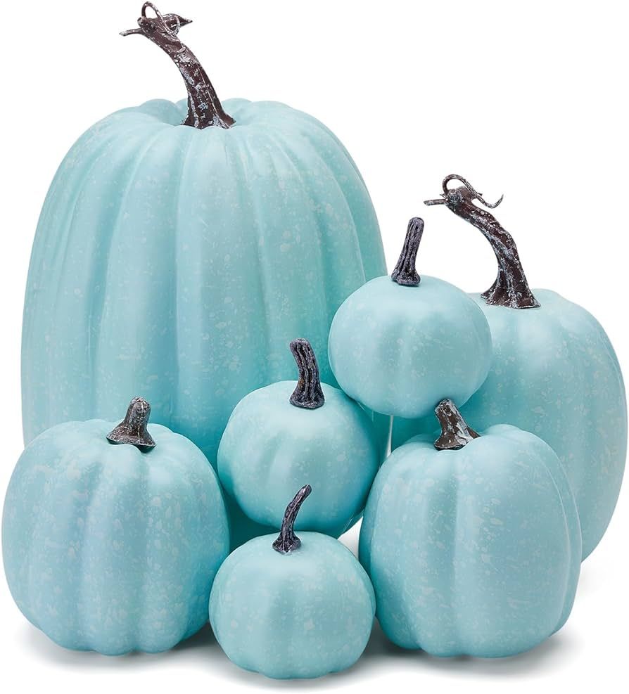Wytyjxccyy 7Pcs Artificial Pumpkins for Decorating,Assorted Faux Pumpkin Cute Foam Pumpkins for H... | Amazon (US)