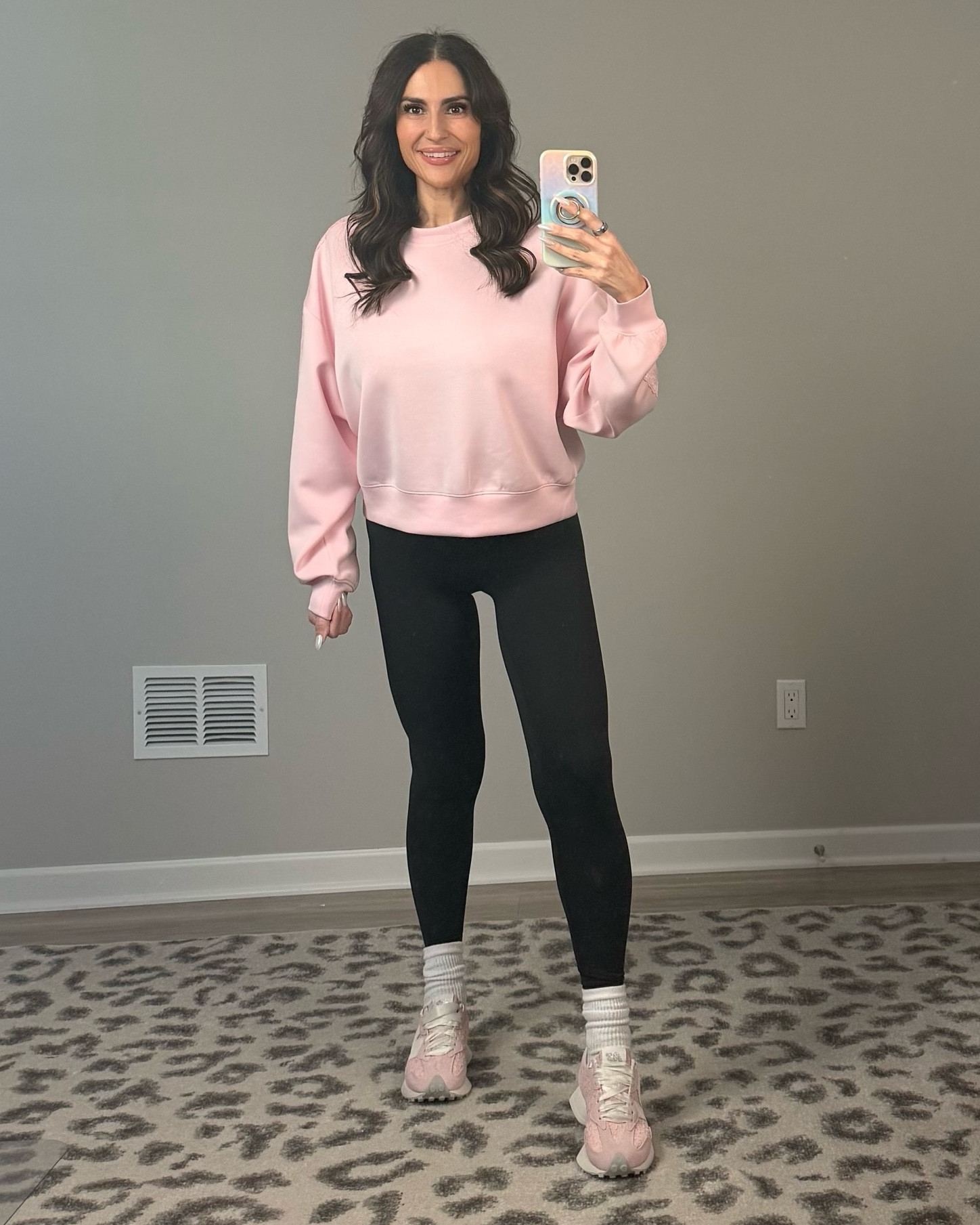 Casual spring outfit with pink sweatshirt 💗

This pink sweatshirt looks simple at first but the lace sleeve detail makes it so cute. I paired it with black leggings and pink sneakers for an easy everyday outfit.

Comfy, casual, and perfect for running errands.
@Target 

#LTKootd #LTKOver40 #LTKspringtrends