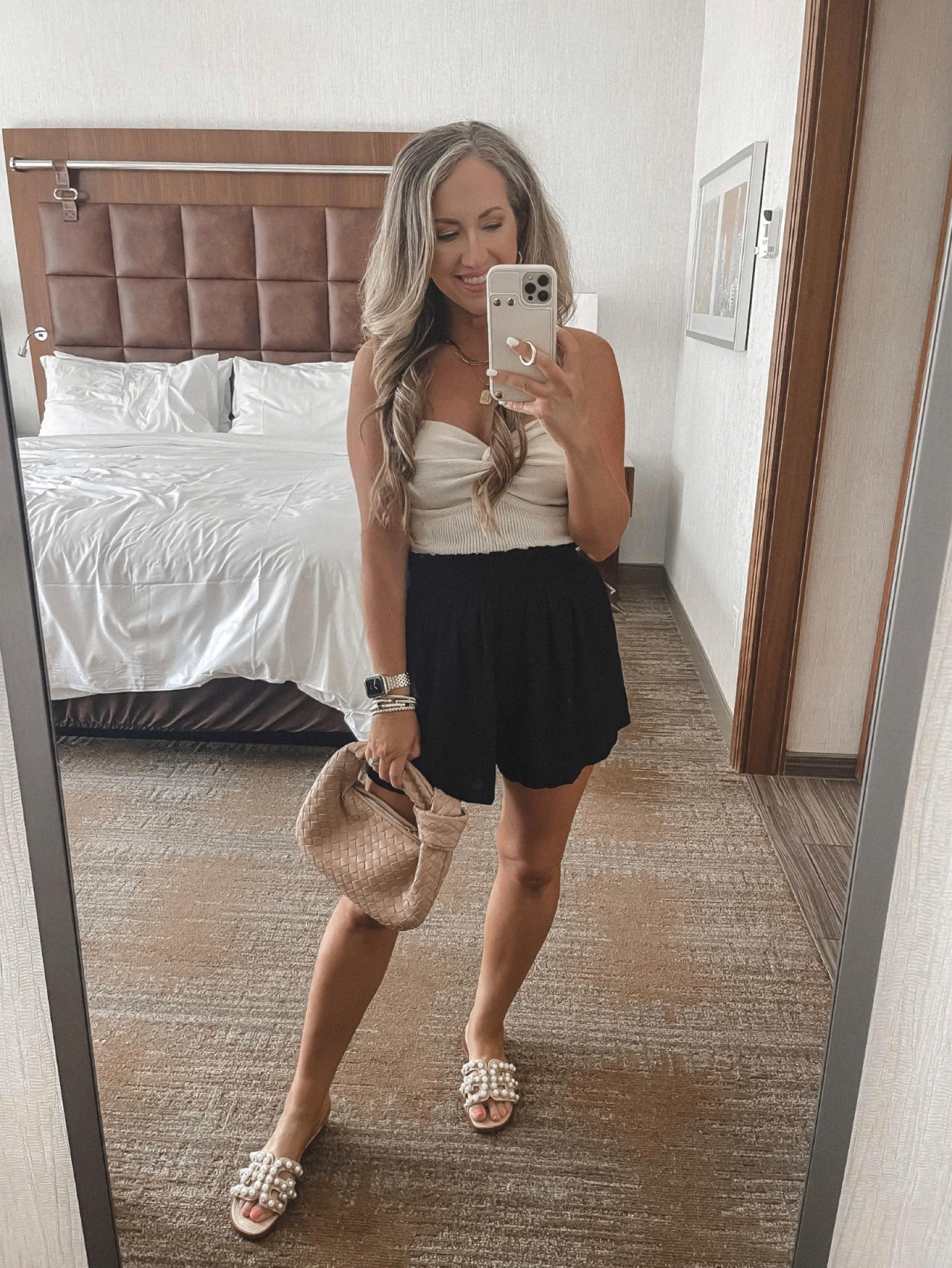 Amazon fashion amazon finds spring outfit spring fashion strapless top size small date night outfit black pull on shorts size medium vacation outfit

#LTKunder50