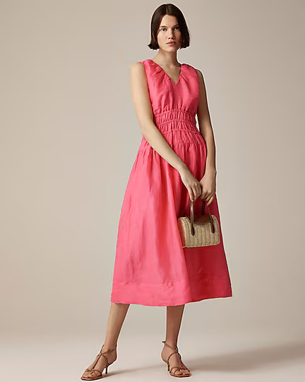 Hyacinth V-neck dress in ramie | J. Crew US