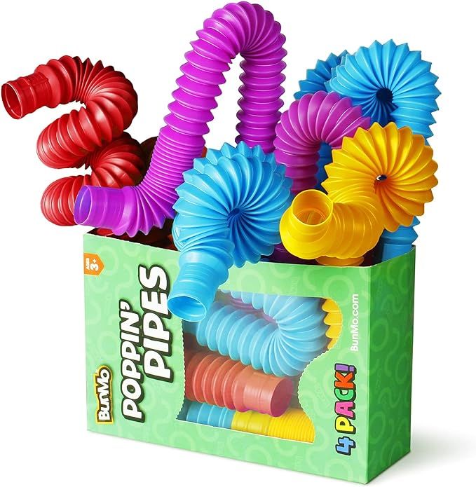 BUNMO Pop Tubes Large 4pk | Toddler Sensory Toys | Hours of Fun for Kids | Imaginative & Stimulat... | Amazon (US)