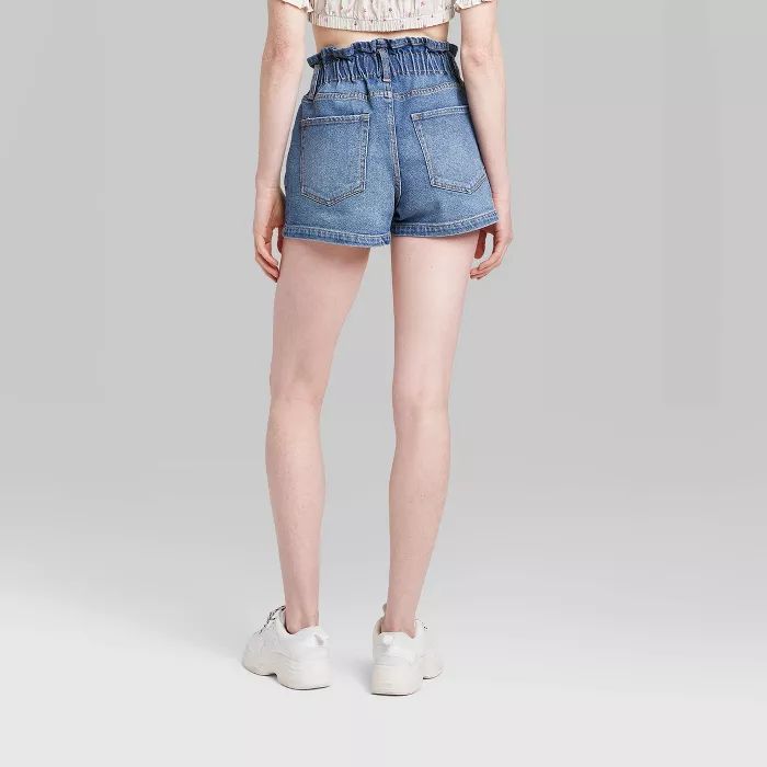 Women's High-Rise Button-Front Paperbag Waist Jean Shorts - Wild Fable™ | Target