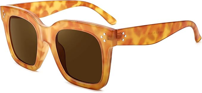 FEISEDY Vintage Oversized Square Sunglasses Womens Trendy Luxury Big Sun Glasses UV400 Protection... | Amazon (US)