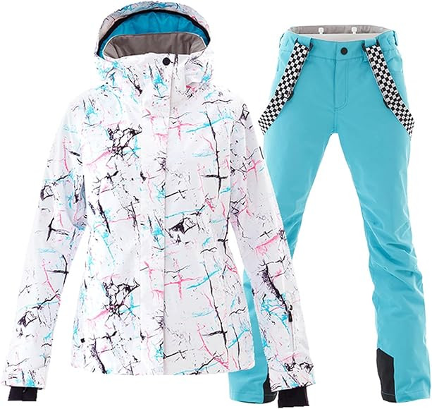 GS SNOWING Women's Ski Jackets and Pants Set Windproof Waterproof Insulated Snowsuit Winter Warm ... | Amazon (US)