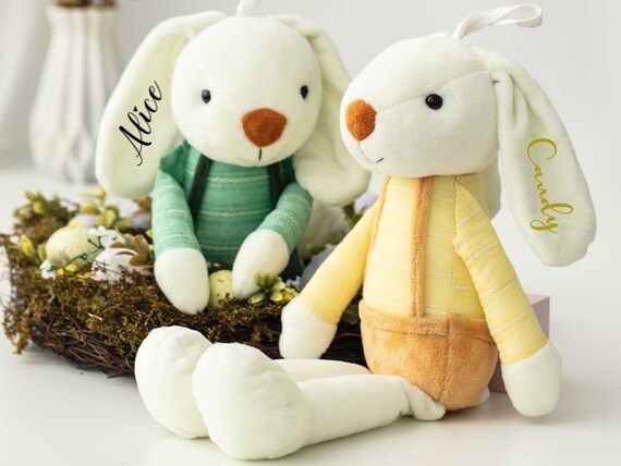Personalized Easter Bunny Stuffed Animal Kids Easter | Etsy | Etsy (US)