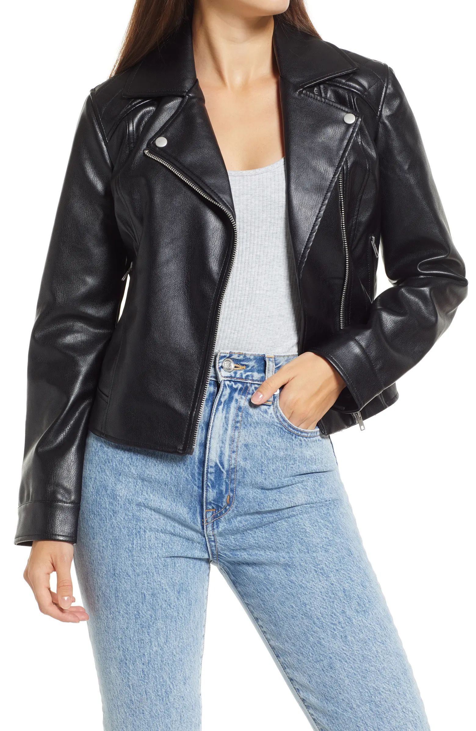 BB Dakota by Steve Madden Going Places Faux Leather Moto Jacket | Nordstrom | Nordstrom