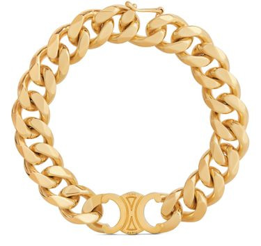 Triomphe in brass gourmette bracelet with gold finish - CELINE | 24S (APAC/EU)