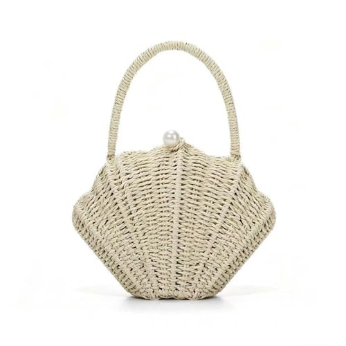 AWUXINE Women Straw Woven Handbag Shell Shape Clutch Straw Summer Bag Rattan Crossbody Bags Vacation Beach Purse 2026 | Amazon (US)