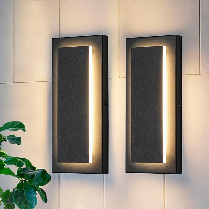 Modern Outdoor Wall Lighting Fixture,2Pcs Outdoor Sconce Lights,Exterior Wall Sconce, Waterproof ... | Amazon (US)