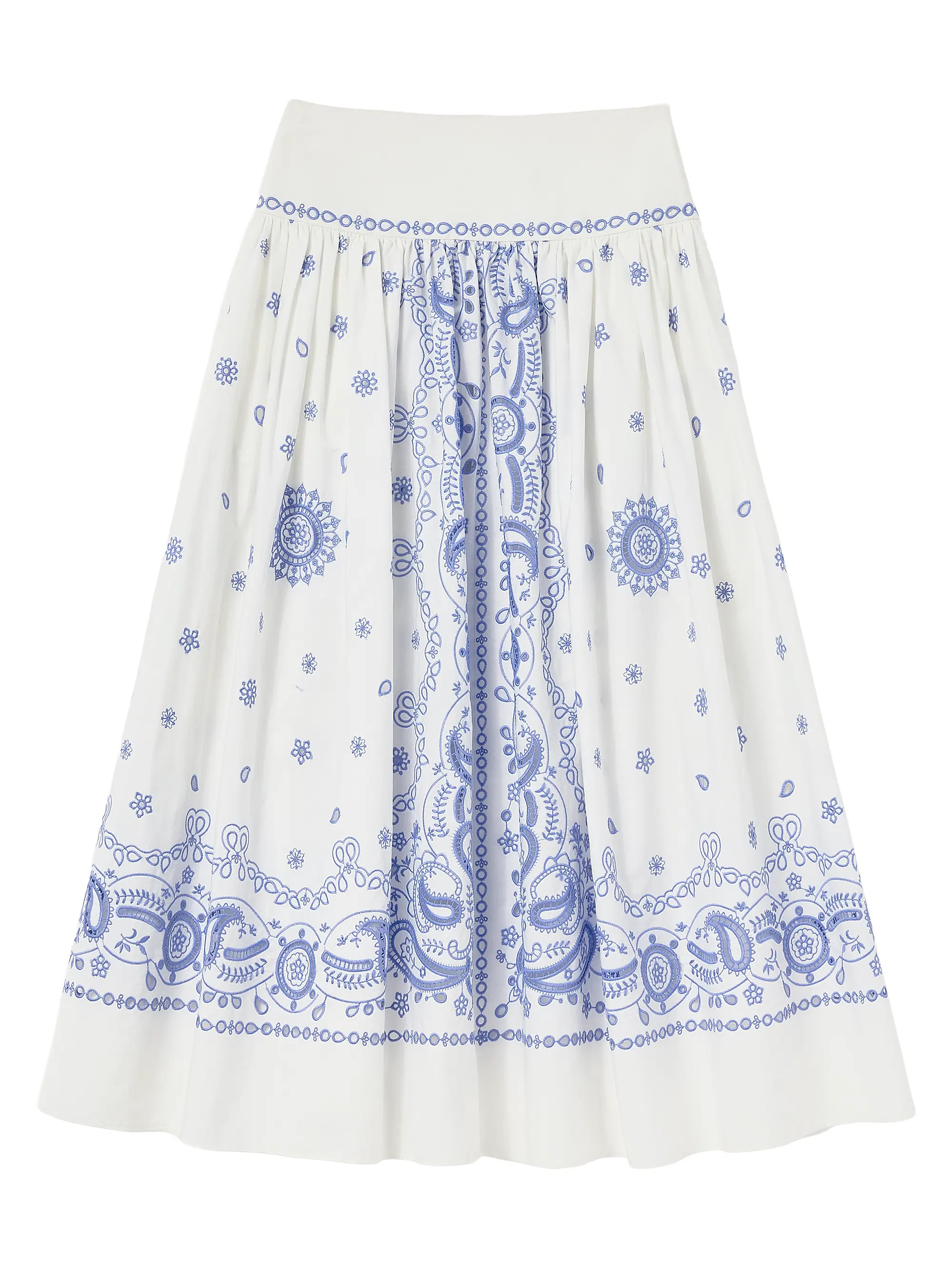 Bandana Embroidered Midi Skirt | Saks Fifth Avenue