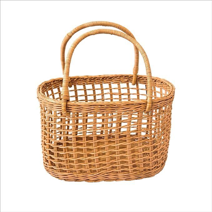 LiLaCraft Rattan Wicker Baskets for Gifts, Wicker Baskets with Handles, Natural Handwoven Wicker ... | Amazon (US)