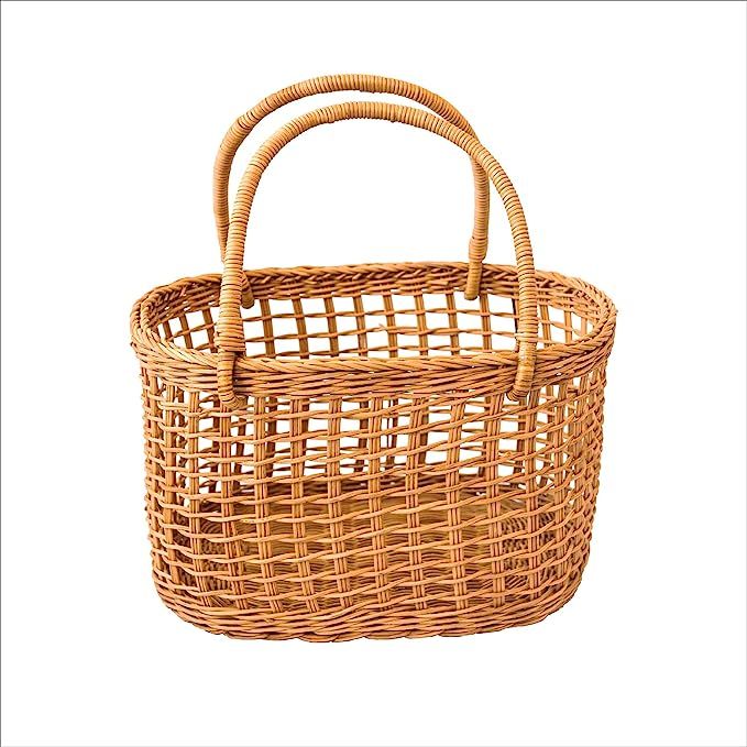 LiLaCraft Rattan Wicker Baskets for Gifts, Wicker Baskets with Handles, Natural Handwoven Wicker ... | Amazon (US)