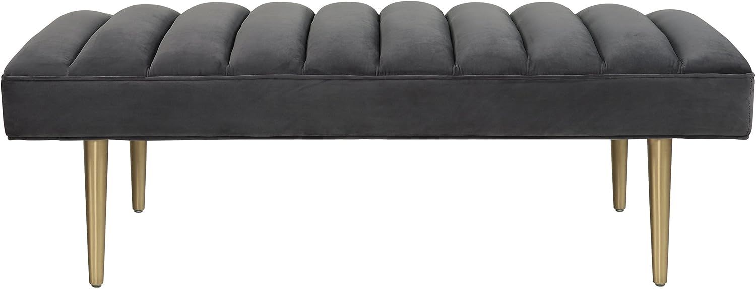 TOV Furniture The Jax Collection Velvet Upholstered Living Room Accent Bench With Stainless Steel... | Amazon (US)
