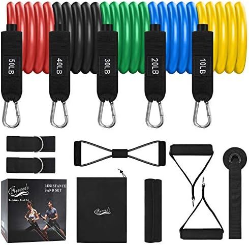 Resistance Bands Set 13pcs, Workout Bands Recredo, Exercise Bands Set with Door Anchor, Handles a... | Amazon (US)