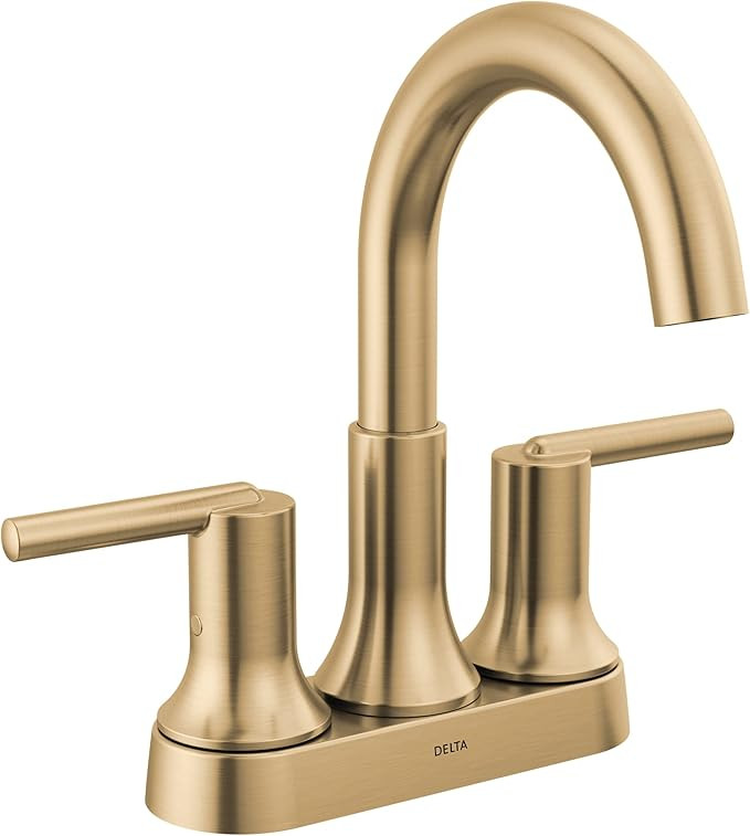 Delta Faucet Trinsic Gold Bathroom Faucet, Bathroom Sink Faucet, Centerset, Diamond Seal Technolo... | Amazon (US)