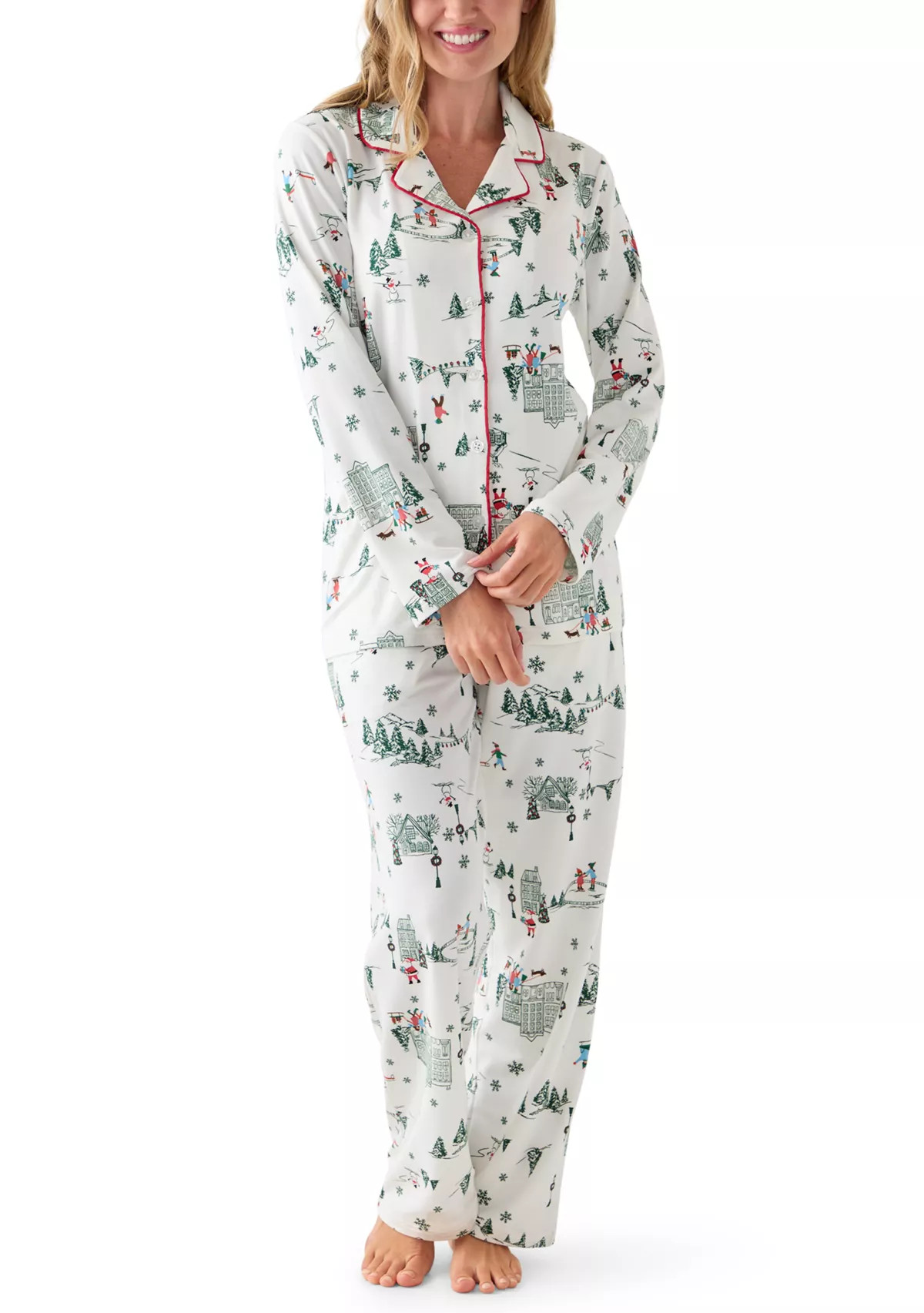 Women's Winter Village Notch Collar Pajama Set | Belk