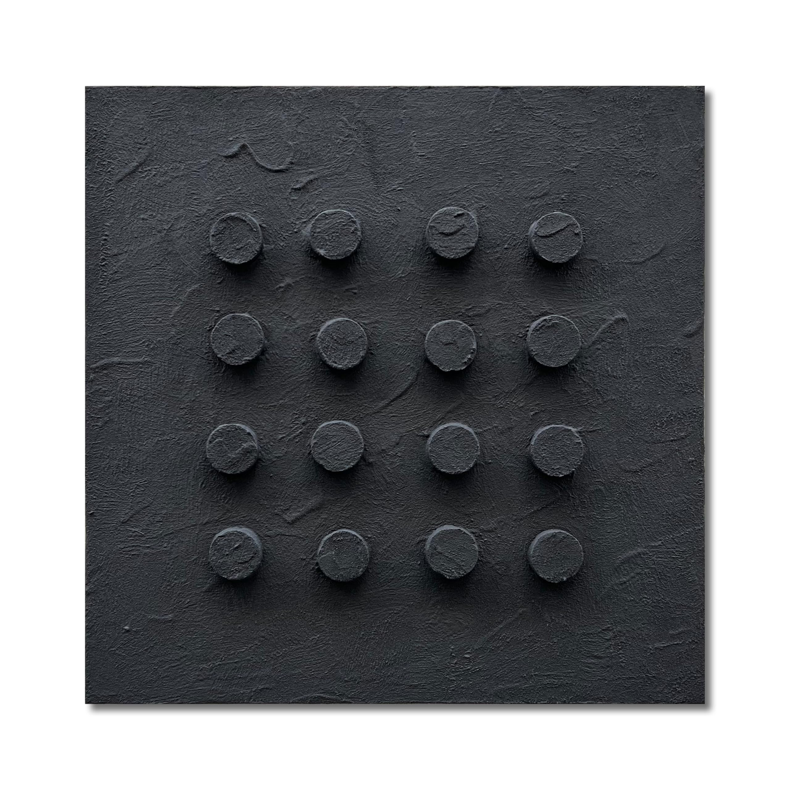 NANKAI Art Hand-Painted Black Thick Texture Abstract Art Oil Painting 24x24 inch Modern Minimalist Art Home Wall Decoration Painting | Amazon (US)