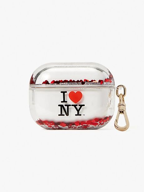 i love ny x kate spade new york liquid glitter airpods pro case | Kate Spade (US)