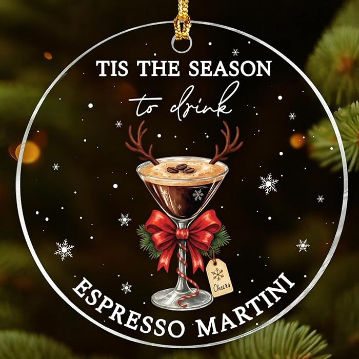 Espresso Martini Ornaments for Christmas Tree 2025 - Martini Decor and Ornament Cocktail Glasses ... | Amazon (US)