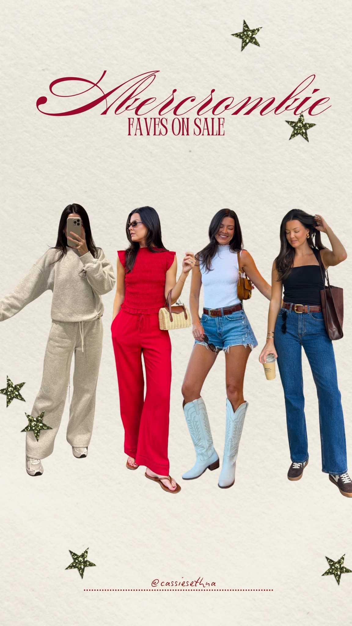 I’m 5’7” and wear a 25 in Abercrombie jeans and XS in everything else at AF. 

This weekend you can use my friend’s code AFKRISTINA which stacks on top of the sale for an extra 15% off! 

#LTKootd #LTKSeasonal #LTKSaleAlert