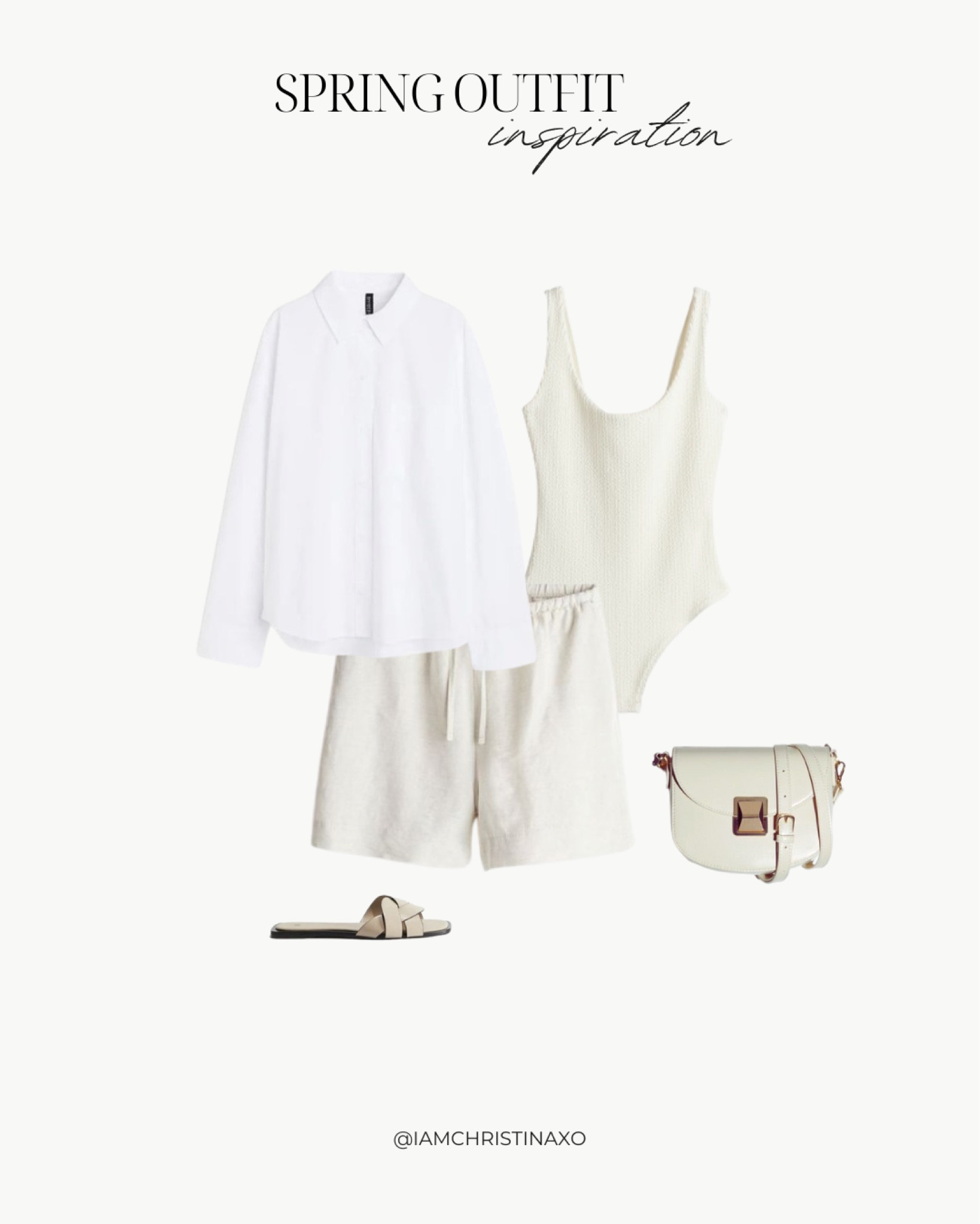 Spring outfit inspiration
—
Linen shorts, linen beige shorts, spring outfit, spring style, spring looks, spring outfit ideas, braided sandals, small crossbody bag, beige crossbody bag, oversized cotton shirt, white button down shirt, shorts outfit idea, beige bodysuit, beige top, neutral outfit, neutral style, summer style, summer outfit, summer looks, women’s H&M clothes, H&M finds

#LTKStyleTip #LTKFindsUnder50 #LTKFindsUnder100