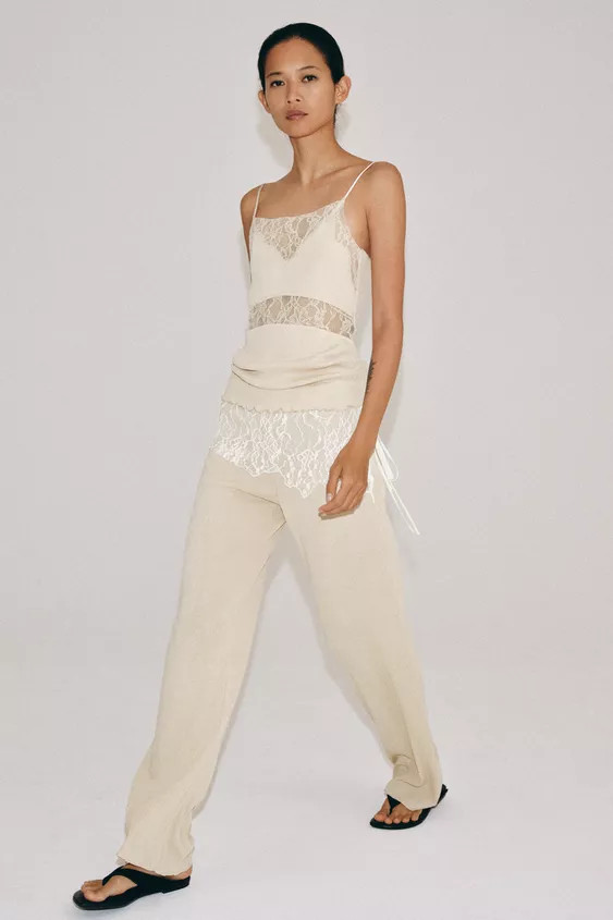 LACE RIB TROUSERS | Zara UK