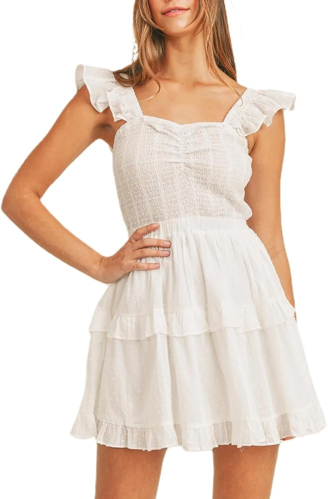 Women Graduation Dress Spaghetti Straps Sleeveless Short Dresses Y2k Low Cut Bodycon Going Out A-... | Amazon (US)