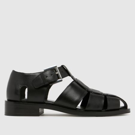Womens Black schuh Lesia Leather Fisherman Sandals | schuh | Schuh