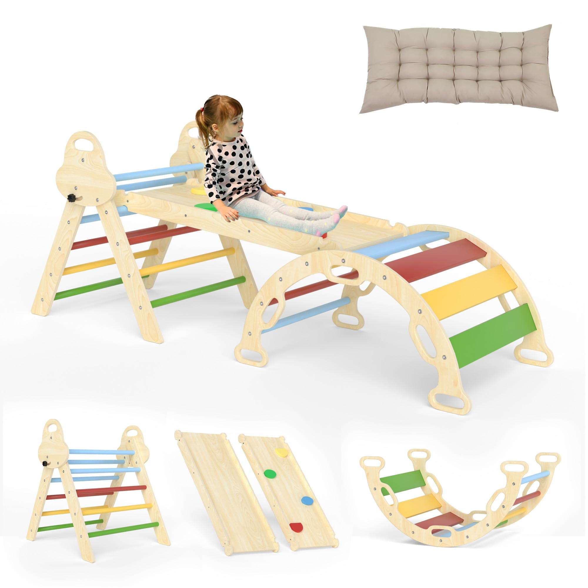 Pikler - Juego de triángulos 7 en 1 para niños pequeños, juguetes de escalada plegables para b... | Amazon (US)