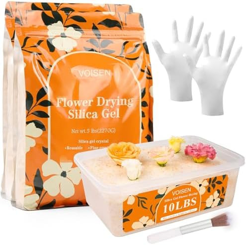 VOISEN Silica Gel Flower Drying, 10LBS Silica Gel for Drying Flowers,Color Indicating Flower Pres... | Amazon (US)