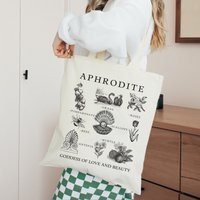 Aphrodite Greek Goddess Aesthetic Tote Bag Of Love Trendy Mythology Book Light Academia Cottagecore | Etsy (UK)