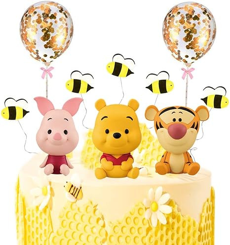 MEMOVAN Winnie The Pooh Cake Topper, Pooh Bear Cake Topper Cupcake Topper, Winnie Characters Toys... | Amazon (US)