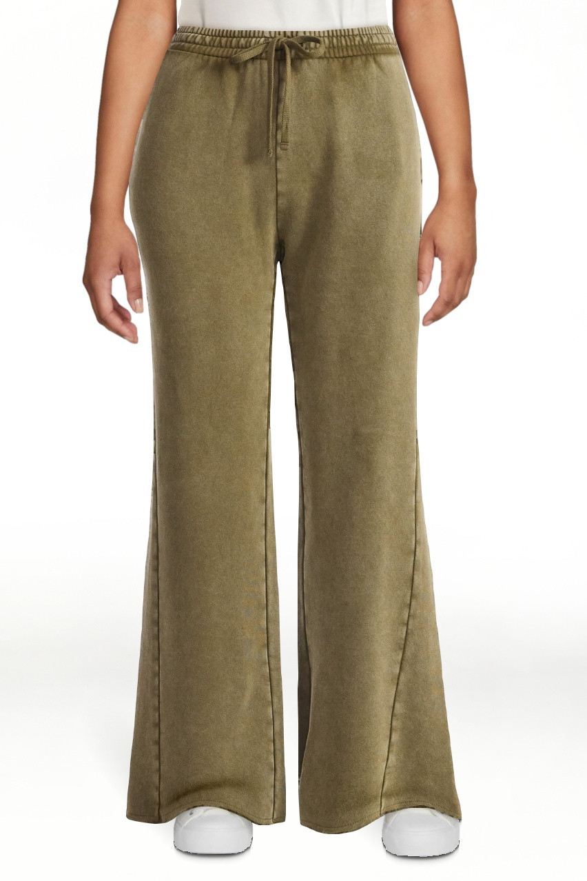 Scoop Women\u2019s and Women's Plus Mineral Washed Fleece Flare Leg Sweatpants, Sizes XS-4X | Walmart (US)