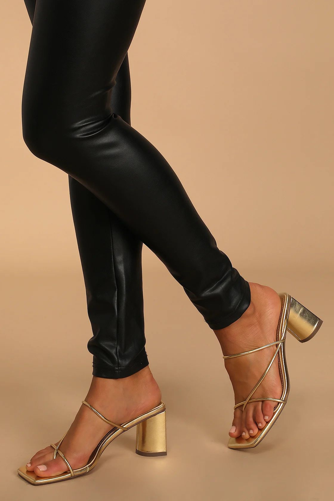 Jocelynn Gold Strappy High Heel Sandals | Lulus (US)