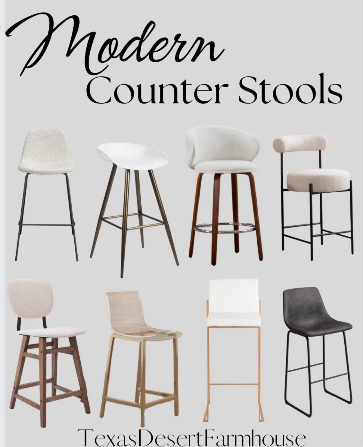 Modern Counter Stools

#acrylicstool #upholsteredstool #counterstool #barstool #kitchenstool #stool #chair #diningchair #furniture

Homy Casa Set of 2 Barstools White Seat Gold Legs with Footrest, 32.3" H Counter Height Bar Chairs Set For Home BarKitchen, Dining

Wahson Set of 2 Linen Upholstered Counter Height Stool, 25'' H Farmhouse Modern Fabric Counter Stool with Hardwood Legs, for Kitchen Island 33"- 37" H, Cream

LukeAlon Modern Velvet Counter Stools Set of 2, Upholstered 26" Seat Height Low Bar Stools with Wood Legs Armless Counter Height Bar Chairs with Footrest for Kitchen Dining Room, Cream White

EALSON Modern Counter Height Bar Stools Set of 2 Linen Upholstered Barstools with Curved Open Back/Round Seat Fabric Comfortable Bar Chairs for Kitchen Island, 26 Inch Beige

#LTKhome #LTKfamily #LTKsalealert#LTKStyleTip 

#LTKCyberWeek #LTKHoliday #LTKHome
