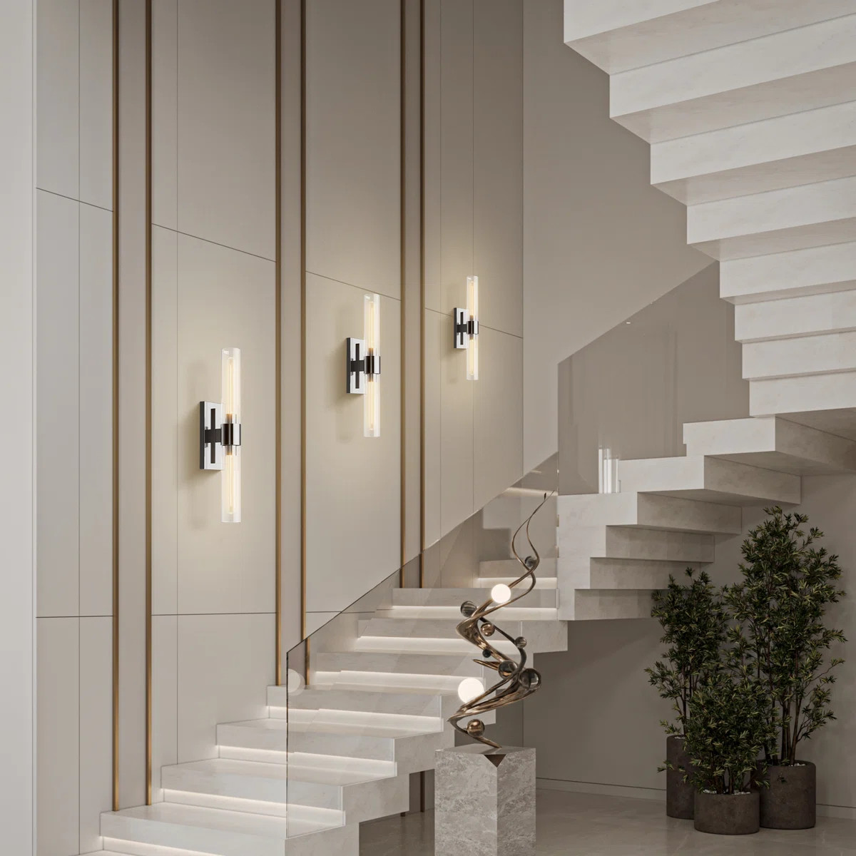 Zolee Luxury Brass Glass Wall Sconces ，Brass Wall Lights for Bathroom Vanity(Including Bulb) (S... | Wayfair North America