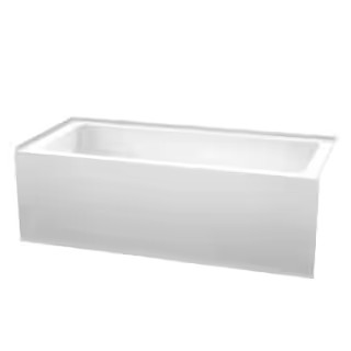 Grayley 66 in. L x 30 in. W Soaking Alcove Bathtub with Right Hand Drain in White with Polished C... | The Home Depot
