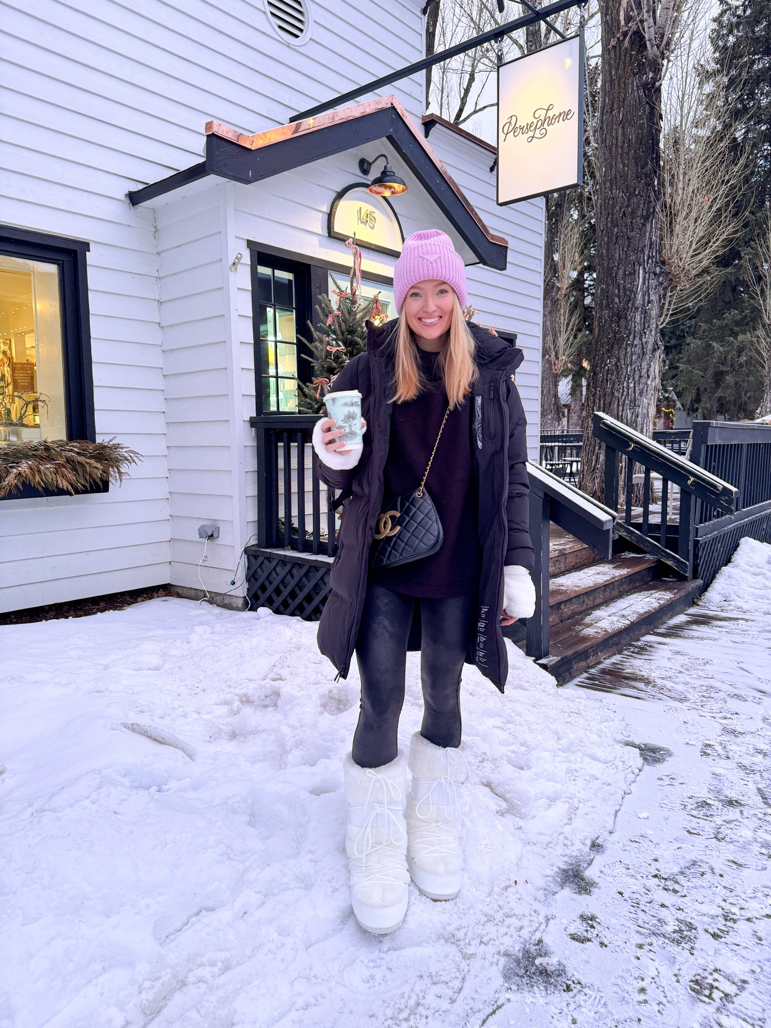 How to stay warm in the cold! Layering is key - I have a base layer under my sweater and there’s no way to be cold if you’re wearing an aritzia super puff lol. I have on sleeve lined faux leather leggings (size medium, use code AMANDAJOHNxSPANX for 10% off) 

As for the moon boots they’re very comfortable and warm but they don’t have a lot of traction if you’re walking in fresh snow. 

Ski trip // jackson hole // snow outfit #LTKtravel

#LTKSeasonal