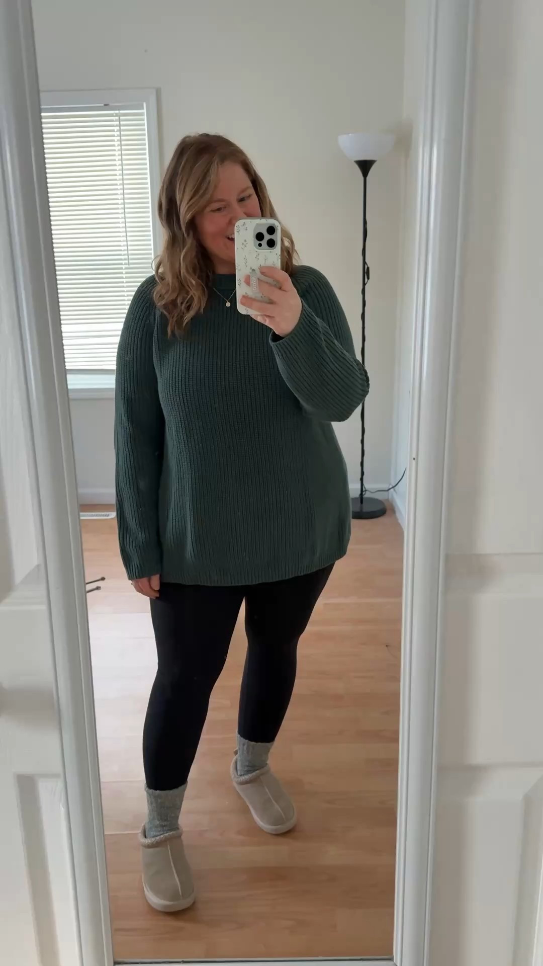 I sized up to a 1x in my sweater so it would be nice and flowy.  I could definitely do an XL if I didn’t want it to be as long or loose. Wearing an XL in my leggings 

#LTKSeasonal #LTKMidsize #LTKFindsUnder50