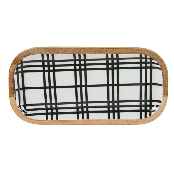 Holiday Time Black and White Flat Serving Tray, 14 inch - Walmart.com | Walmart (US)