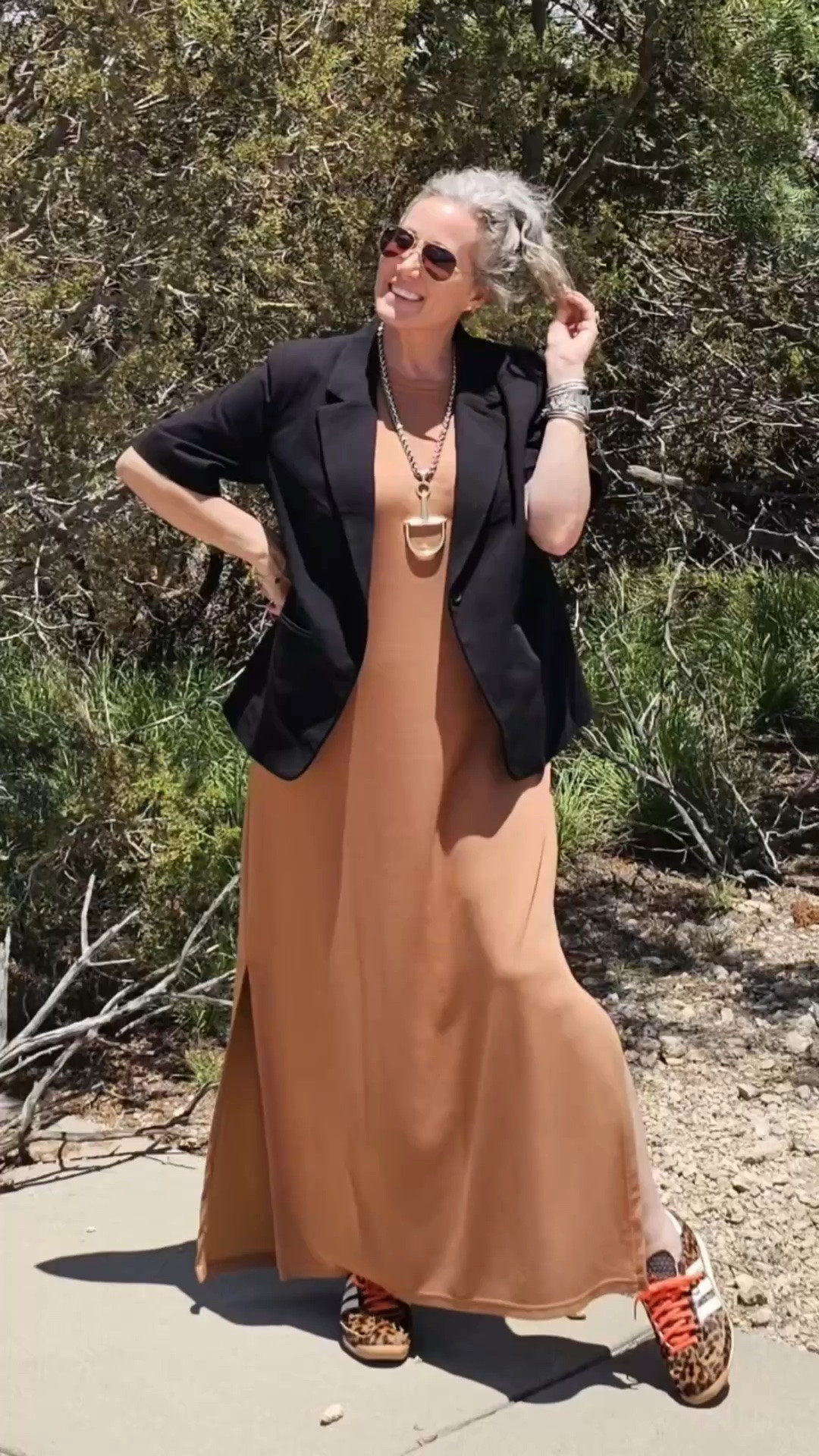 Well ladies, here I go repeating this amazing scuba dress with pockets.  Threw it together with a short sleeve blazer and leopard 🐆 sneakers. Such a comfortable summer work look, especially out here in West Texas on a construction site! 

#leopard #style #businesscasual #fashionover40 #midsize

#LTKSeasonal #LTKHome
