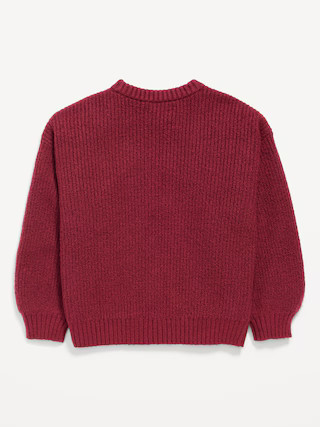 Oversized Valentine's Day Graphic Sweater for Girls | Old Navy (US)