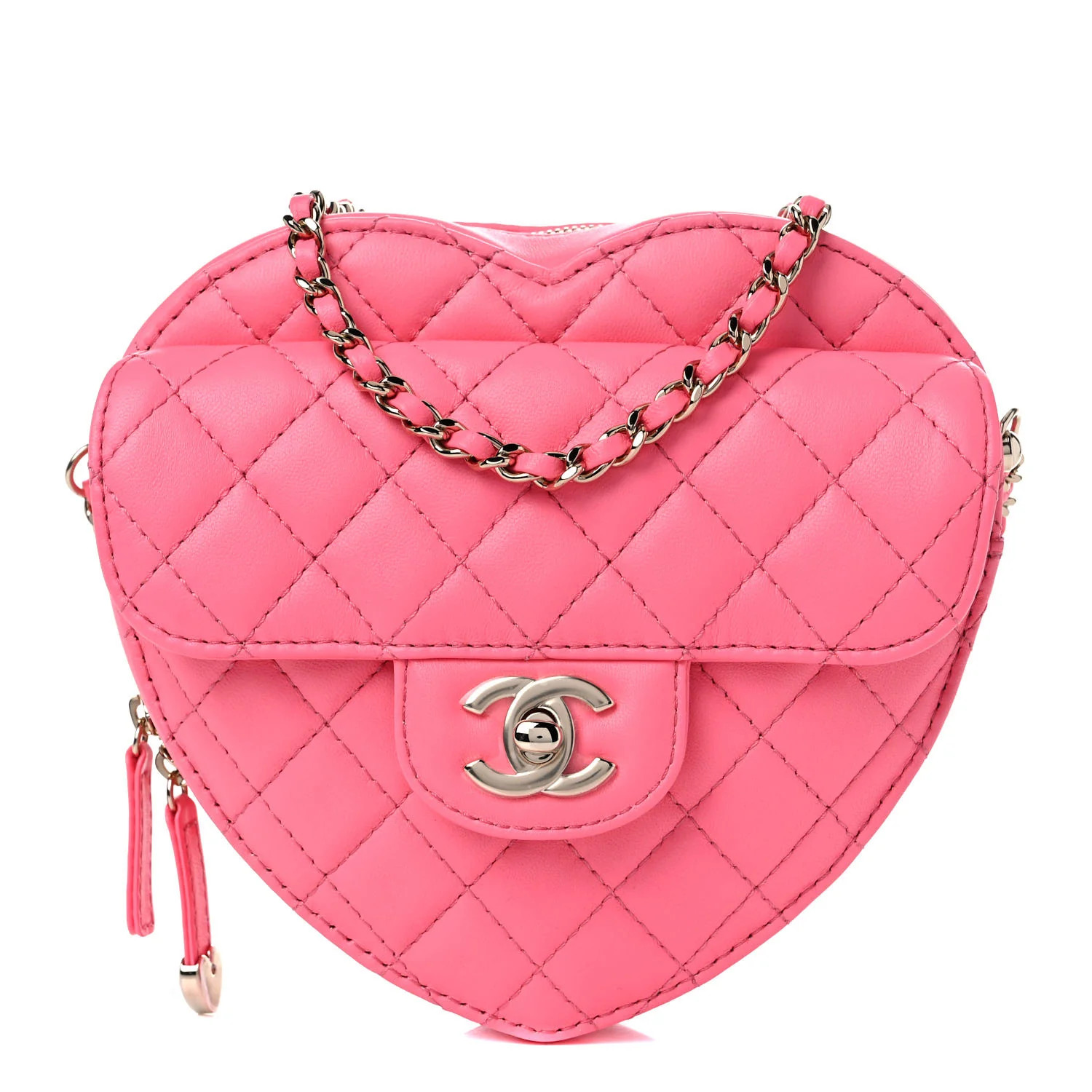 CHANEL Lambskin Quilted CC In Love Heart Bag Pink | FASHIONPHILE | Fashionphile