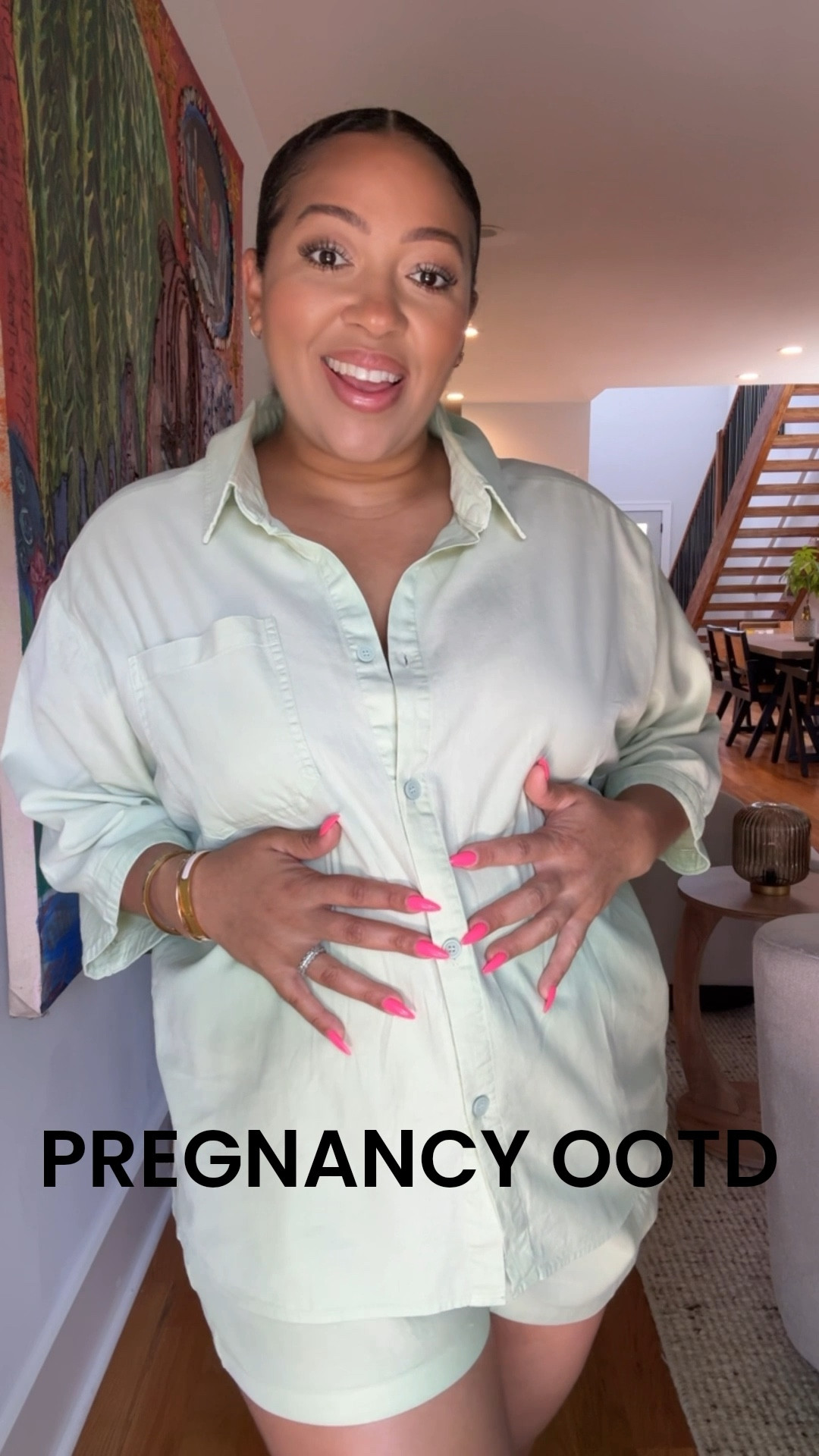 Just snagged this cute little green linen set from Fashion Nova 🍃—but listen, Amazon has this exact set in a ton of colors! 🙌 It’s bump-friendly, super comfy, and perfect for my pregnant girlies heading into fall. Plus, they’ve got all the cozy fall shades too. 🍂 #MaternityStyle #FallFashion 

#LTKMidsize #LTKBump