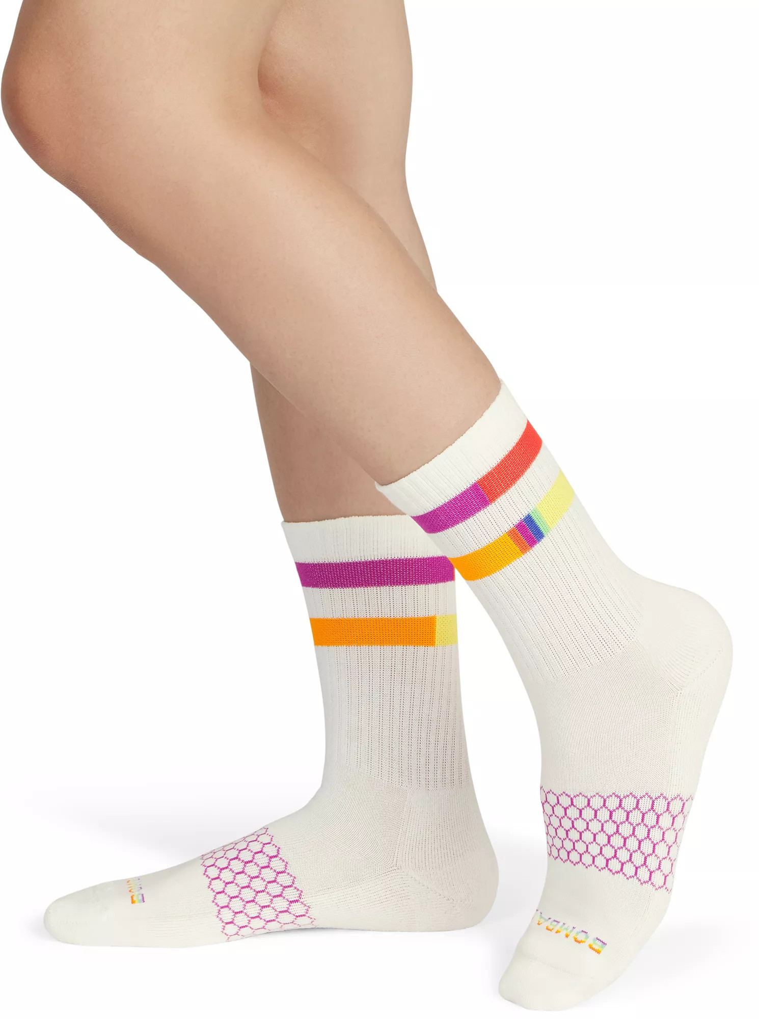 Bombas Pride Half Calf Sock - 1 Pack, Men's, Large, Rainbow Stripe | DICK'S Sporting Goods