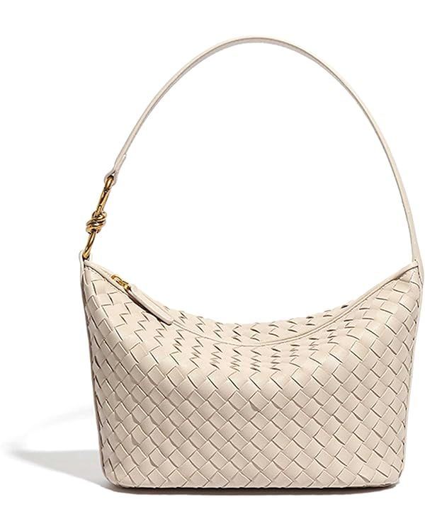 DFJXXX Woven Bag for Women Fashion Weave Top Handle Handbag Purse Handmade Shoulder Bag Hobo Unde... | Amazon (US)