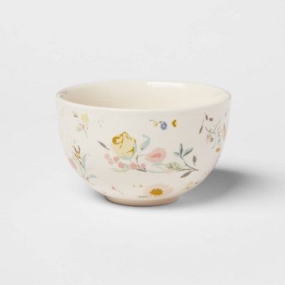 9oz 2pk Stoneware Floral Mini Bowls White - Threshold™ | Target