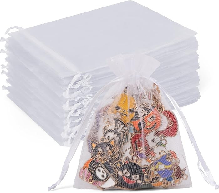 Crweety 50 Pack White Organza Bags 3x4 Inch, Small Mesh Gift Bags for Jewelry Sachet, Elegant Sma... | Amazon (US)