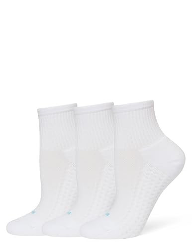 HUE womens Hue Women's Air Cushion Mini Crew Sport Socks, 3 Pair Pack casual socks, White, One Size US | Amazon (US)
